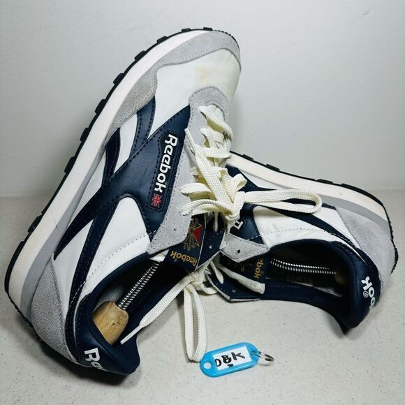 Mens Reebok Aztec II H04983 chalk/pure grey 3/vector navy Shoes Size 12 - Picture 1 of 8